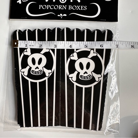 Cardboard Popcorn Containers Party Favor Boxes with Skulls Set of 2-12 total - Picture 6 of 7
